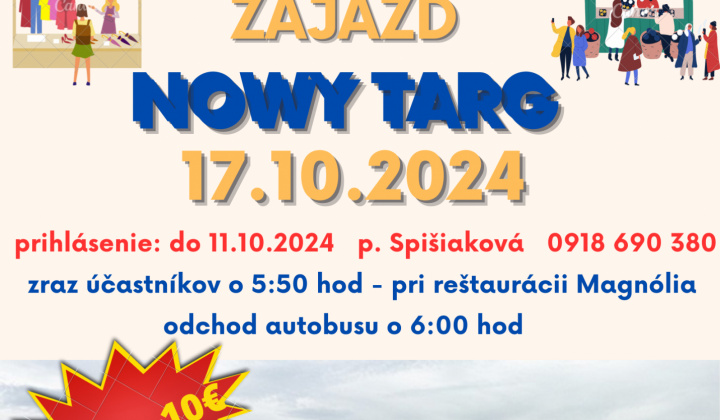 Fotka - Zájazd - NOWY TARG 17. október 2024